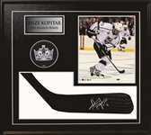 Anze Kopitar - Signed & Framed LA Kings Stickblade Featuring 8x10" Action Photo & LA Kings Hockey Puck