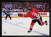 Duncan Keith - Signed & Framed 20x29 Canvas - Chicago Blackhawks Shooting