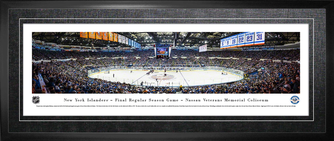 New York Islanders Framed Panorama Arena Final Game at Nassau Coliseum
