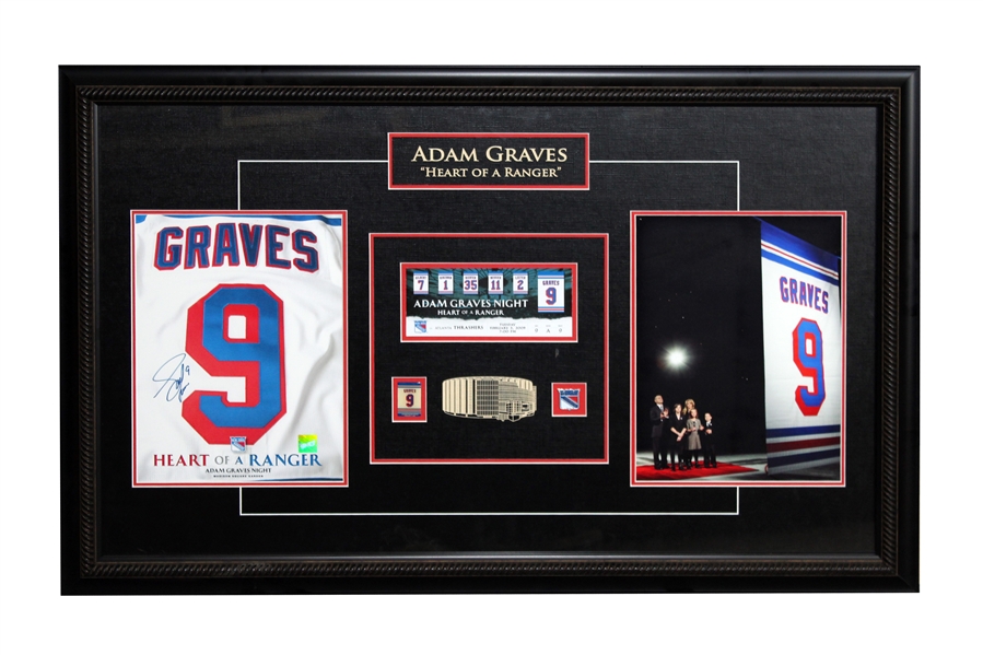 Adam Graves - Signed & Framed New York Rangers Retirement Night Collage - Heart of a Ranger