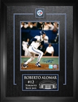 Roberto Alomar - Signed & Framed 8x10 Etched Mat Toronto Blue Jays White Action 