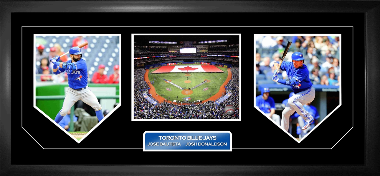 Jose Bautista & Josh Donaldson - Framed Triple 8x10" Toronto Blue Jays w/Rogers Centre