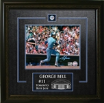 George Bell - Signed & Framed 8x10" Etched Mat Toronto Blue Jays Swing 