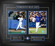 Josh Donaldson & George Bell - Signed & Framed 8x10s" Etched Mat Toronto Blue Jays - Featuring MVP Inscriptions
