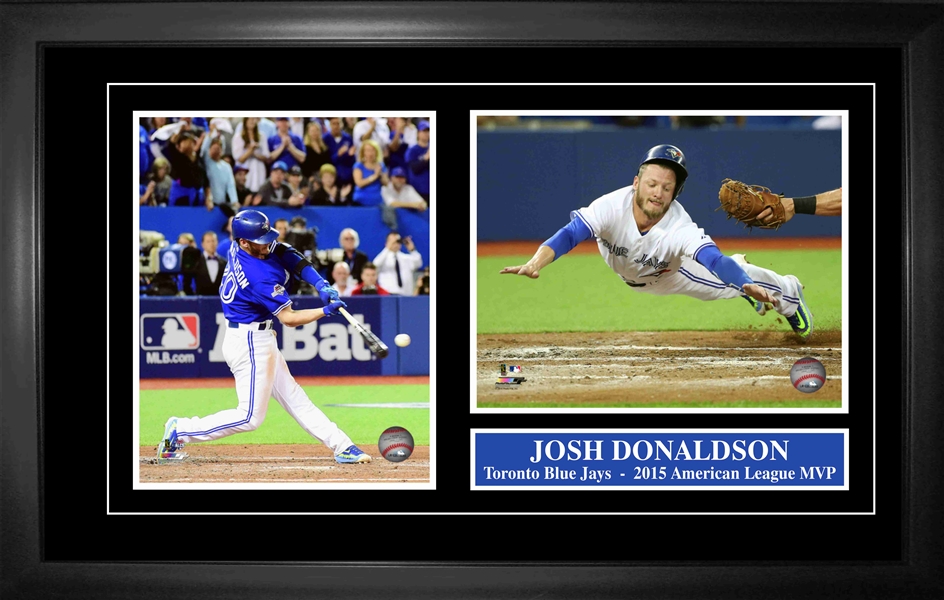 Josh Donaldson - Framed Double 8x10 Etched Mat Toronto Blue Jays 2015 MVP