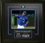 Edwin Encarnacion - Signed & Framed 8x10" Etched Mat Toronto Blue Jays Blue Arm Pump