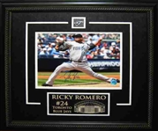 Ricky Romero - Signed & Framed 8x10" Etched Mat Toronto Blue Jays
