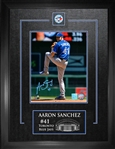 Aaron Sanchez - Signed & Framed 8x10" Etched Mat Toronto Blue Jays Throwing Knee Up
