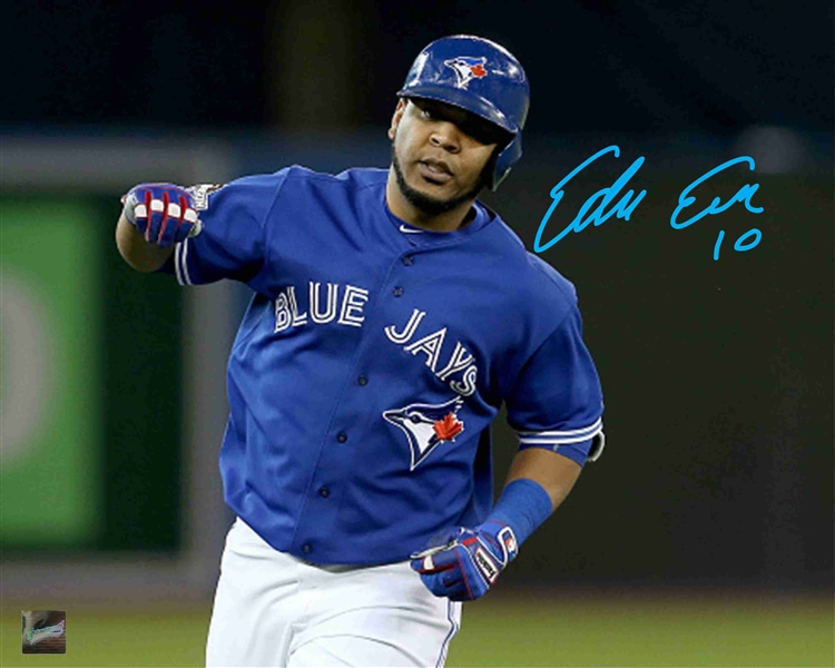 Edwin Encarnacion - Signed 8x10 Toronto Blue Jays Blue Arm Pump Photo 