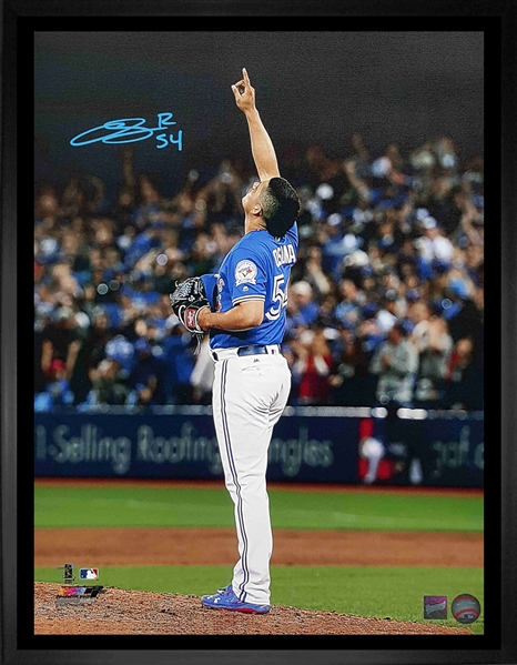 Roberto Osuna - Signed & Framed 16x20" Toronto Blue Jays Blue Pointing Canvas