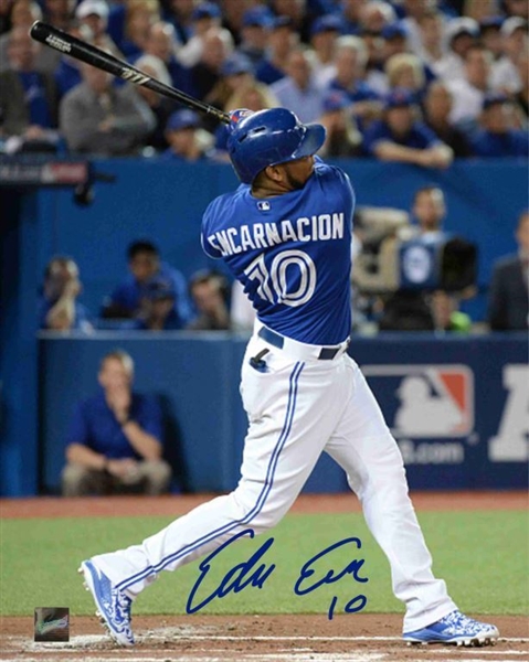 Edwin Encarnacion - Signed 8x10" Photo - Toronto Blue Jays Blue Swing