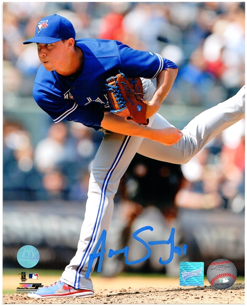 Aaron Sanchez - Signed 8x10" Toronto Blue Jays Blue Action Photo 