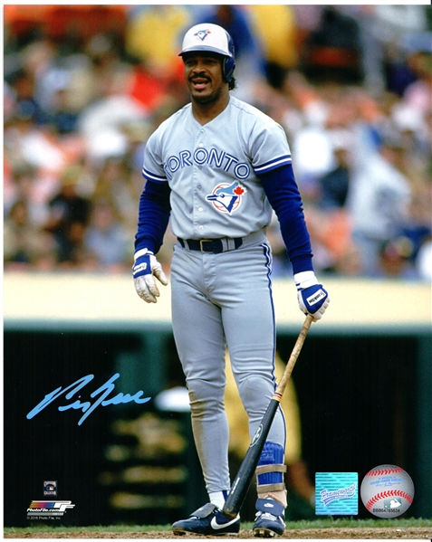 George Bell - Signed 8x10" Toronto Blue Jays Standing with Baseball Bat Photo 