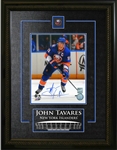 John Tavares - Signed & Framed 8x10" Photo with Laser Etched Mat - NYI Blue Action 