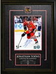 Jonathan Toews - Signed & Framed 8x10" Etched Mat Chicago Blackhawks Red Action