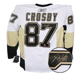 Sidney Crosby - Signed Pro Pittsburgh Penguins White Jersey 