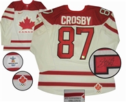 Sidney Crosby - Signed Game Model Team Canada White 2010 Olympics Jersey 