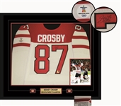 Sidney Crosby - Signed & Framed Game Model Team Canada White 2010 Olympics Jersey