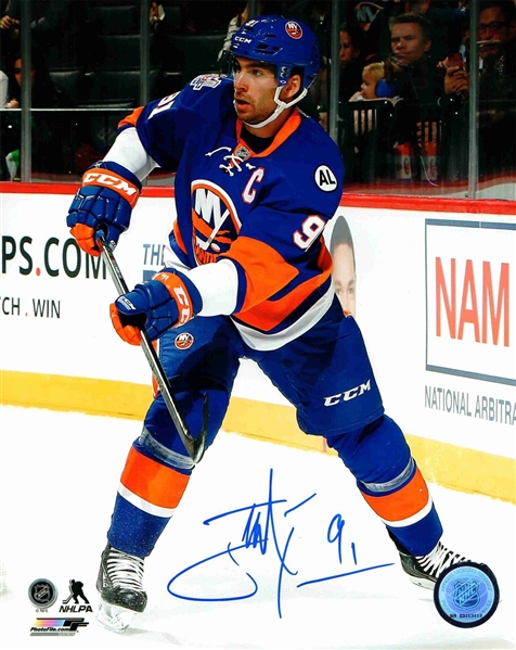 John Tavares - Signed 8x10 New York Islanders Blue Action