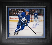 Auston Matthews - Signed & Framed 16x20" Toronto Maple Leafs Blue Action