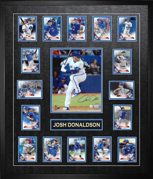 Josh Donaldson - Signed & Framed 8x10" Featuring 16 Card Set