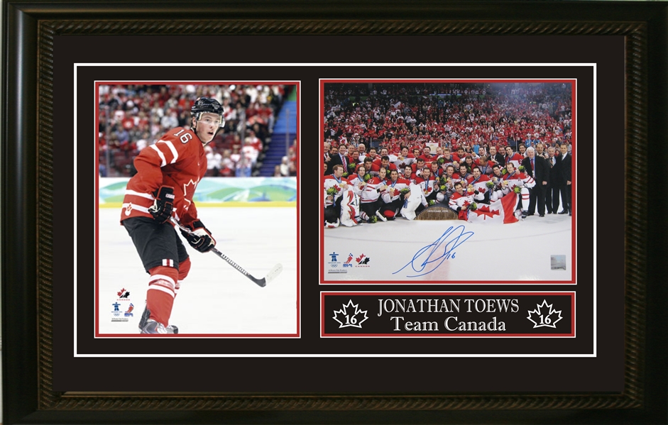 Jonathan Toews - Signed 8x10 Double 8x10 Team Canada 2010 Olympics