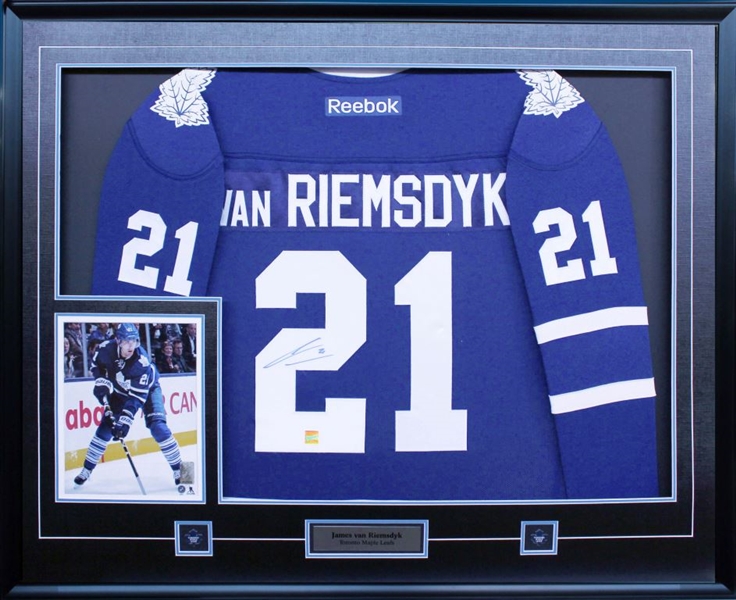 James Van Riemsdyk - Signed & Framed JerseyToronto Maple Leafs Blue with 8x10"