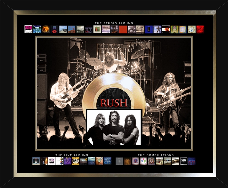 Rush - Framed Album Collection Collage With Gold 45 Record