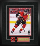 Johnny Gaudreau - Framed 13x15 Photo and Logo Frame Calgary Flames