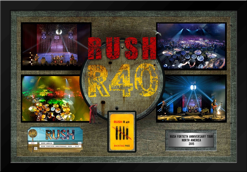 Rush - Framed 40th Anniversary Tour with Commemorative Ticket / Backstage Pass