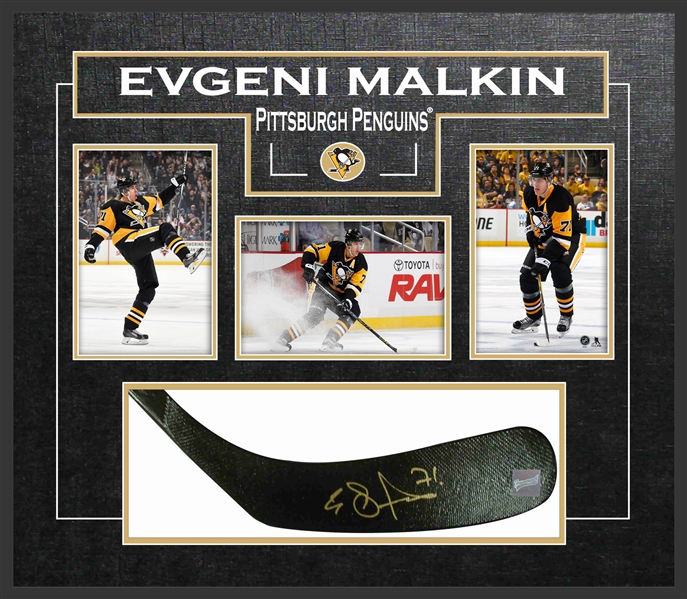 Evgeni Malkin - Signed Stickblade Framed Penguins