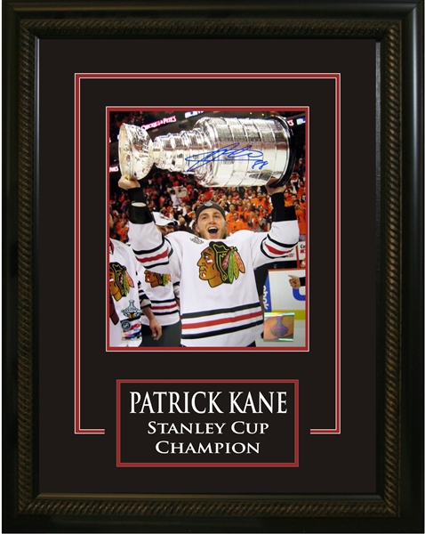 Patrick Kane - Signed & Framed 16x20 Etched Mat Blackhawks 2010 Stanley Cup