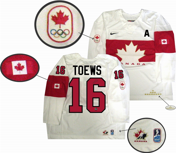 Jonathan Toews - Signed Jersey Replica Canada White 2014 Olympics