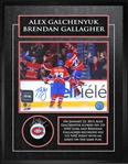 Alex Galchenyuk & Brendan Gallagher - Signed 8x10 and Puck Etched Mat 1st Point/Goal-H