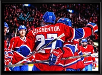 Alex Galchenyuk - Signed & Framed 20x29 Canvas Canadiens Celebration-H