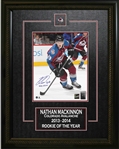 Nathan MacKinnon - Signed & Framed 8x10" Etched Mat Colorado Avalanche Burgundy Inscribed "ROY 2014"
