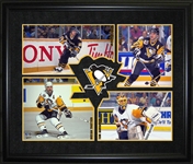 Pittsburgh Penguins - Framed 4-Player Logo HHOF