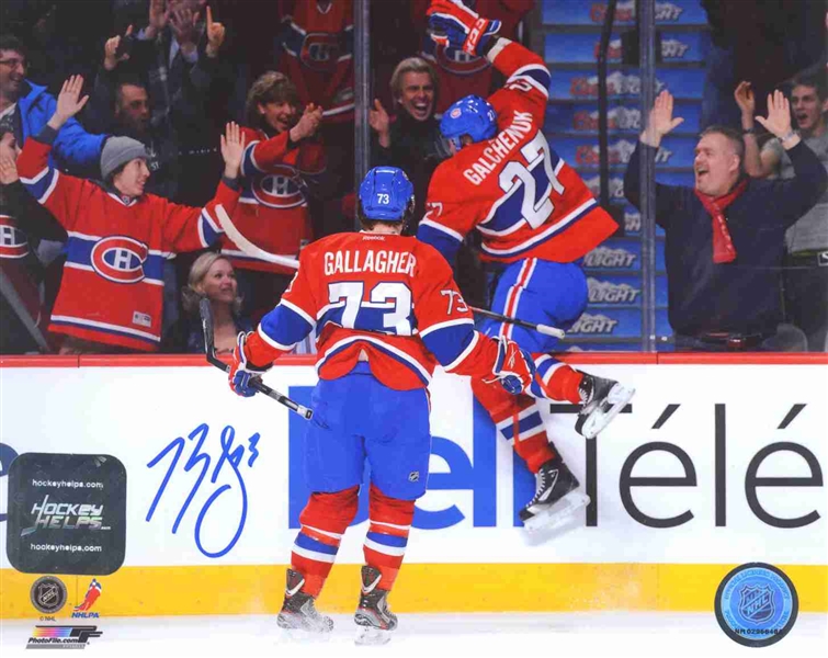 Brendan Gallagher - Signed 8x10 Unframed Canadiens First Point-H