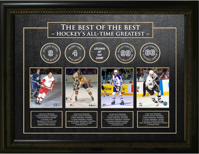 Best of the Best - Framed & Unsigned Gordie Howe, Bobby Orr, Wayne Gretzky and Mario Lemieux