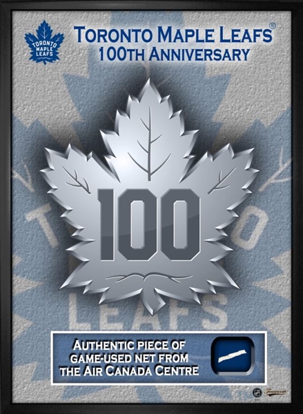 Toronto Maple Leafs - Framed 16x20" 100th Anniversary Frame with Game-Used Net