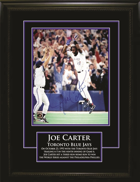 Joe Carter - Signed 8x10 Blue Jays World Series Home Run Celebration