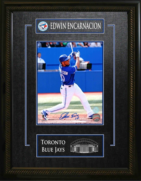 Edwin Encarnacion - Signed 8x10 Framed Toronto Blue Jays Blue