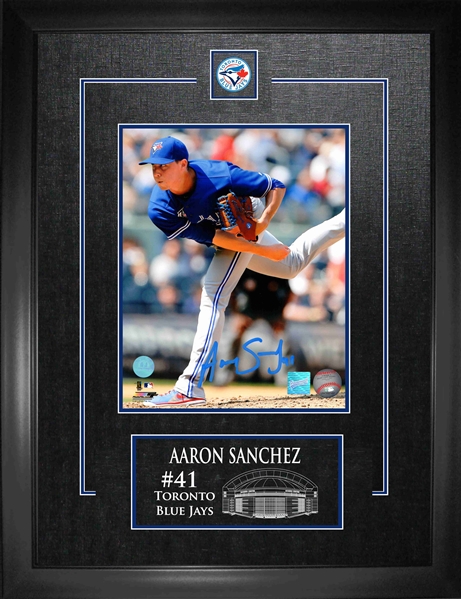 Aaron Sanchez - Signed 8x10 Framed Blue Jays Blue-V