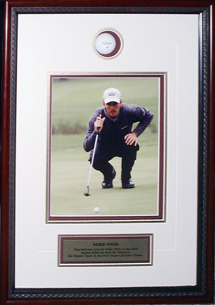 Mike Weir - Framed 8x10" With Game Used Golf Ball