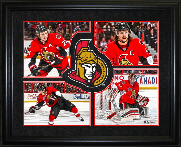 Ottawa Senators - Framed 4-Player Logo Collage