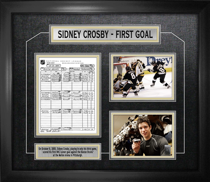 Sidney Crosby - Framed Scoresheet Collage First Goal