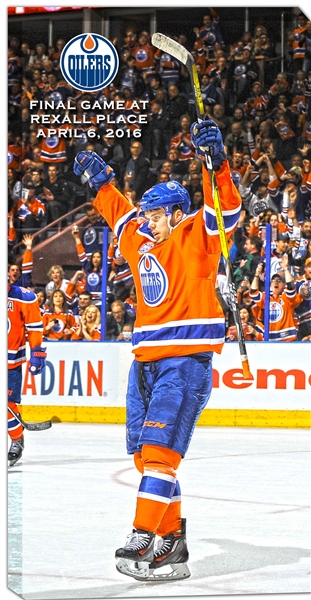 Connor McDavid - 14x28 Canvas Edmonton Oilers Final Game at Rexall Place
