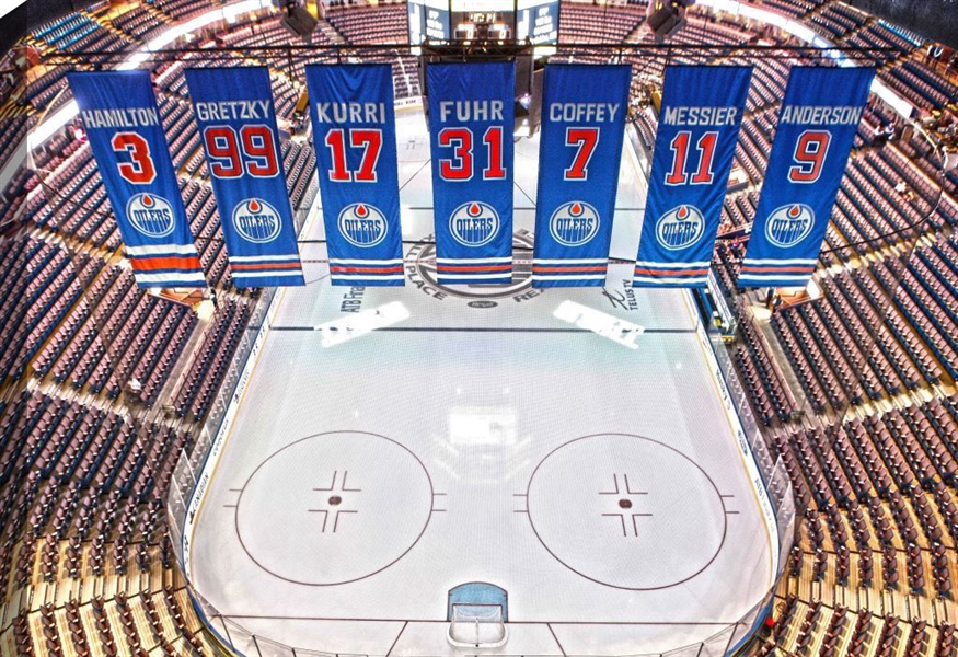 Edmonton Oilers - 24x35 Canvas Retired Banners