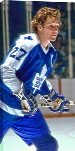 Darryl Sittler - 14x28 HHOF Canvas Toronto Maple Leafs Close-Up Blue