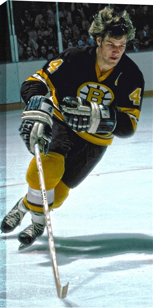 Bobby Orr - Unsigned 14x28 HHOF Canvas Boston Bruins Skating